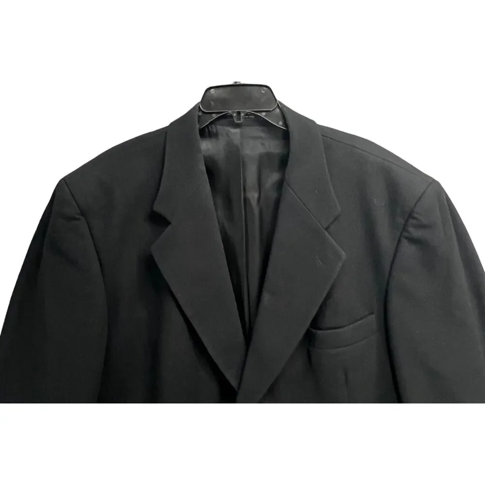 Gianfranco Ruffini Blazer Mens 46R Black Cashmere Blend Dinner‎ Jacket Italy Vtg